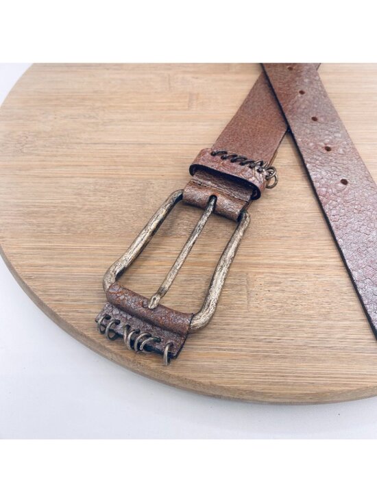 Fabio Corti Belt Womens L Lavender Full Grain Distressed Leather Boho Italy main image 11